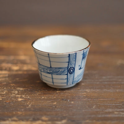 NAGASHI SOUMEN Blue & White Soba Cup #MA156D