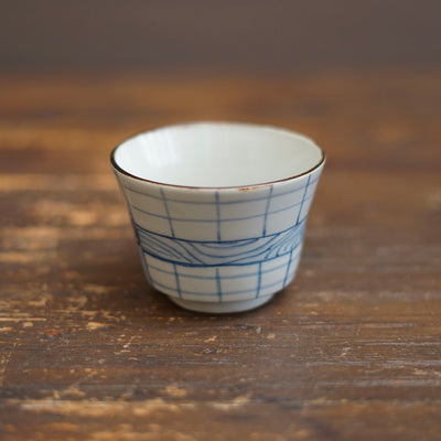 NAGASHI SOUMEN Blue & White Soba Cup #MA156D