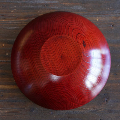 Red Japanese Zelkova Lacquer Sering Bowl #F41-10B