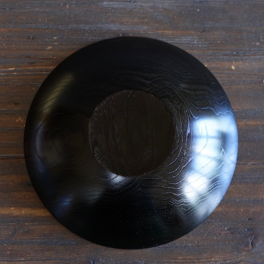 Black Japanese Zelkova Serving Bowl #F41-9
