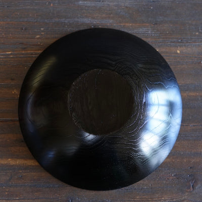 Black Japanese Zelkova Serving Bowl #F41-9