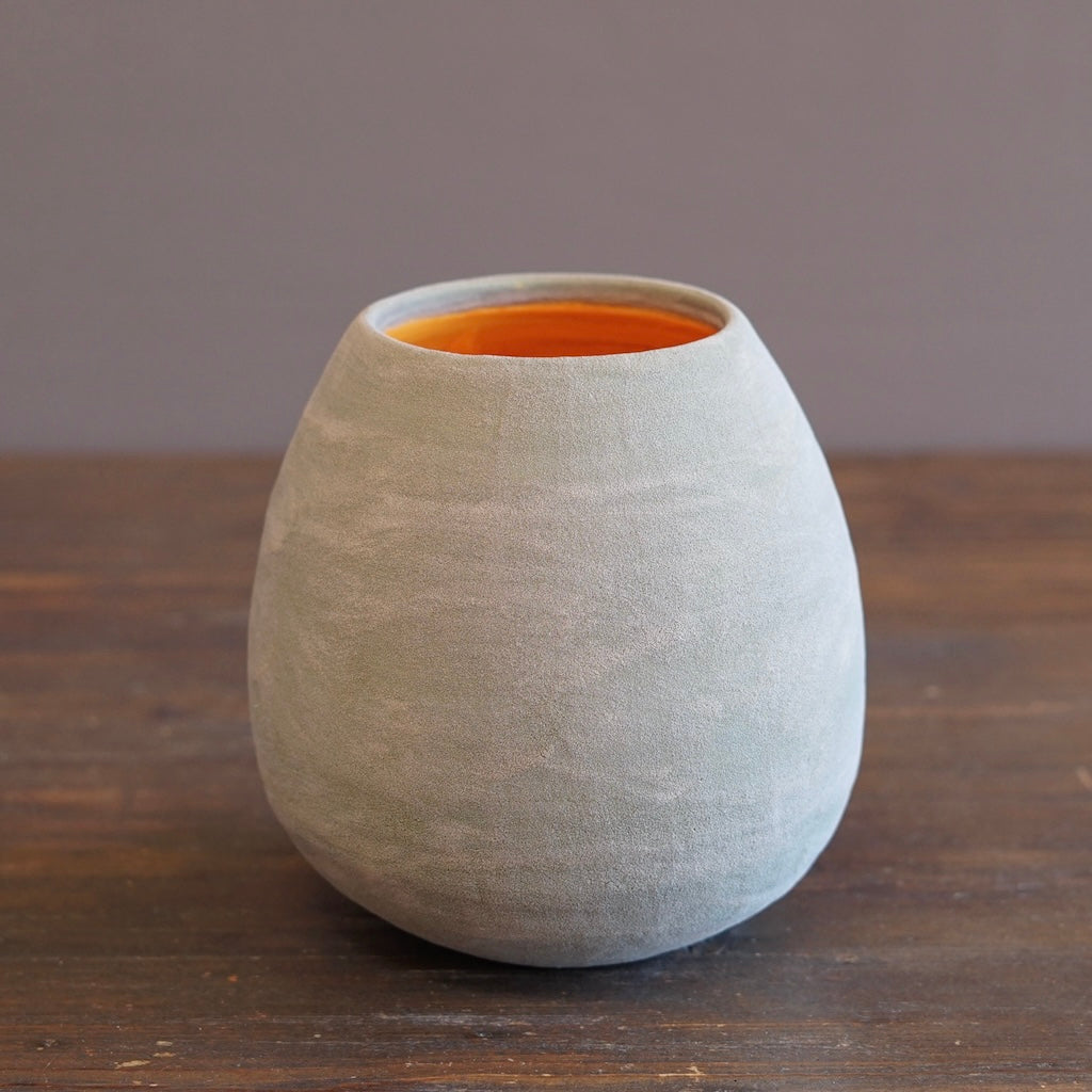 Pistachio / Orange Dino Vase #JT439A