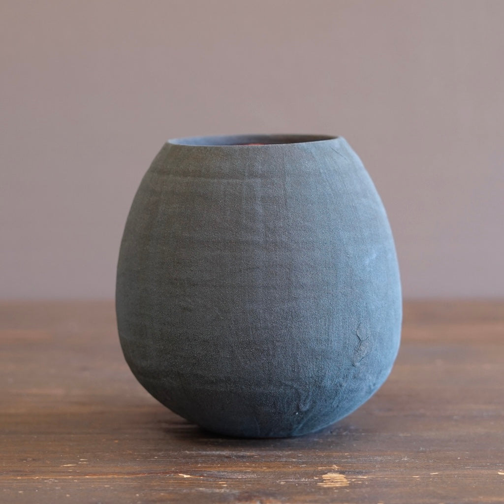 Coal / Red Dino Vase #JT439B
