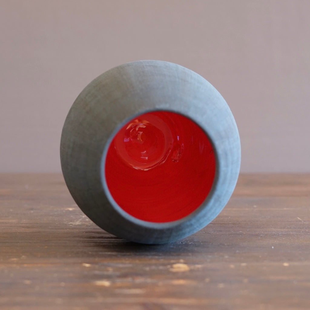 Coal / Red Dino Vase #JT439B