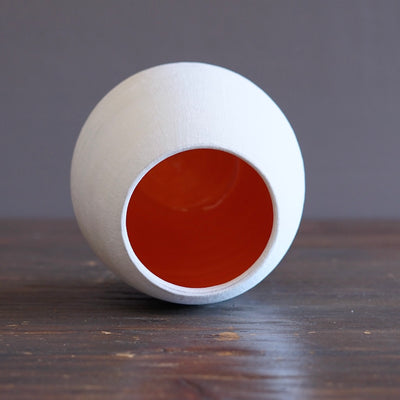 White / Orange Dino Vase #JT439E