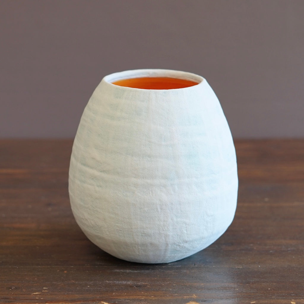 Robin's Egg / Orange Dino Vase #JT439G