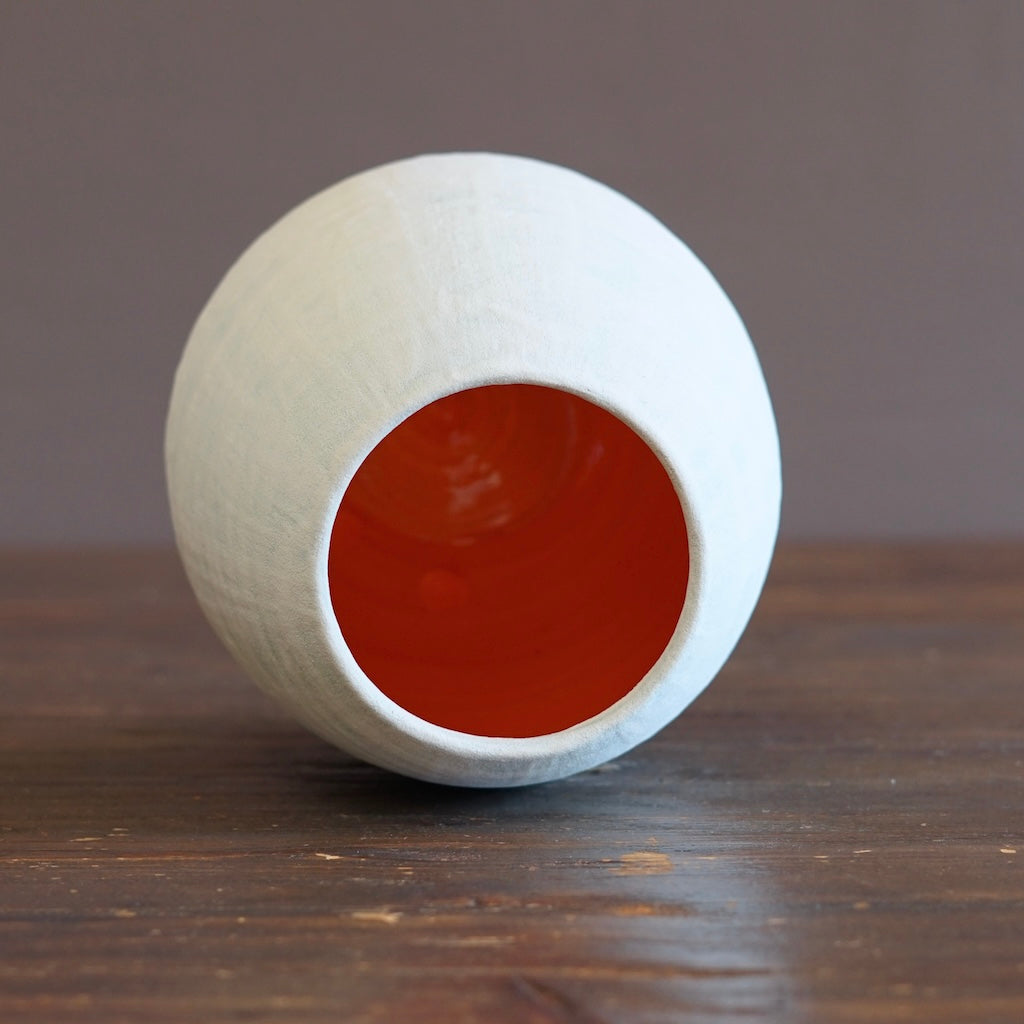 Robin's Egg / Orange Dino Vase #JT439G