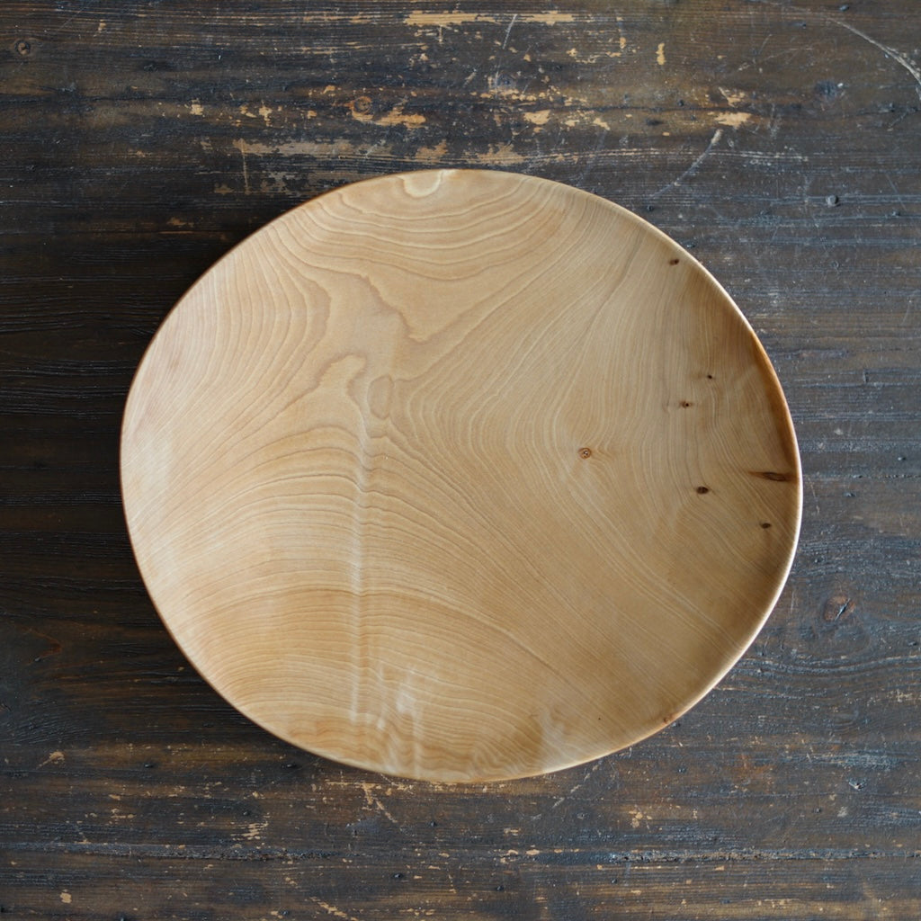 Hand Carved Round Serving Platter #YT39