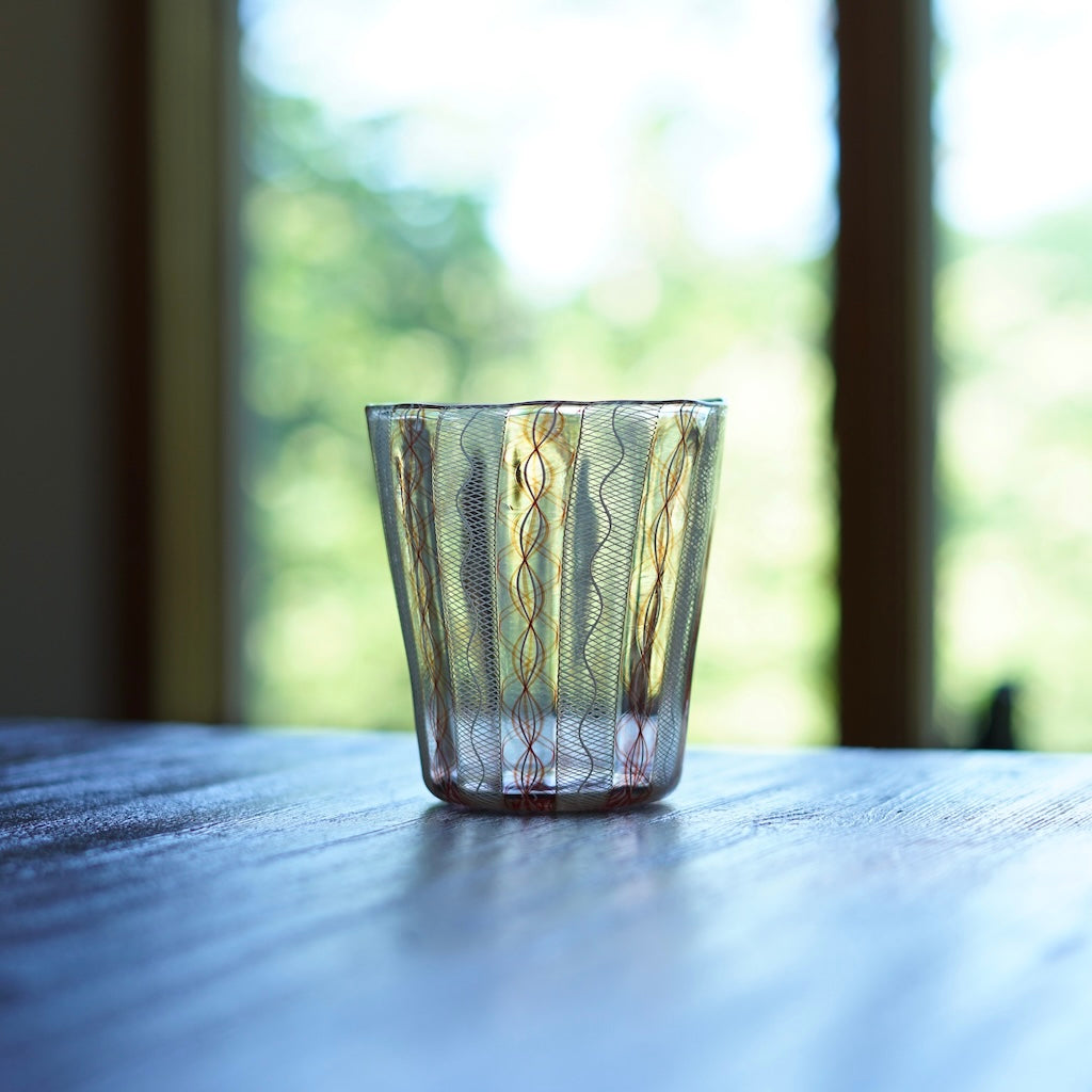 Orange Lace Glass Tumbler #U26A