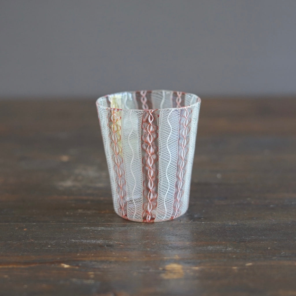 Orange Lace Glass Tumbler #U26B