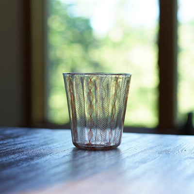 Orange Lace Glass Tumbler #U26C