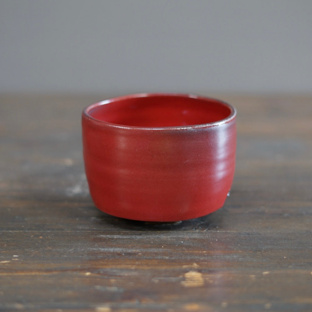 Wood Fired Red Glazed Tea Bowl #SY763