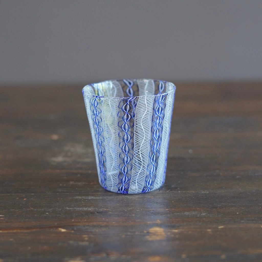 Blue Lace Glass Tumbler #U26D