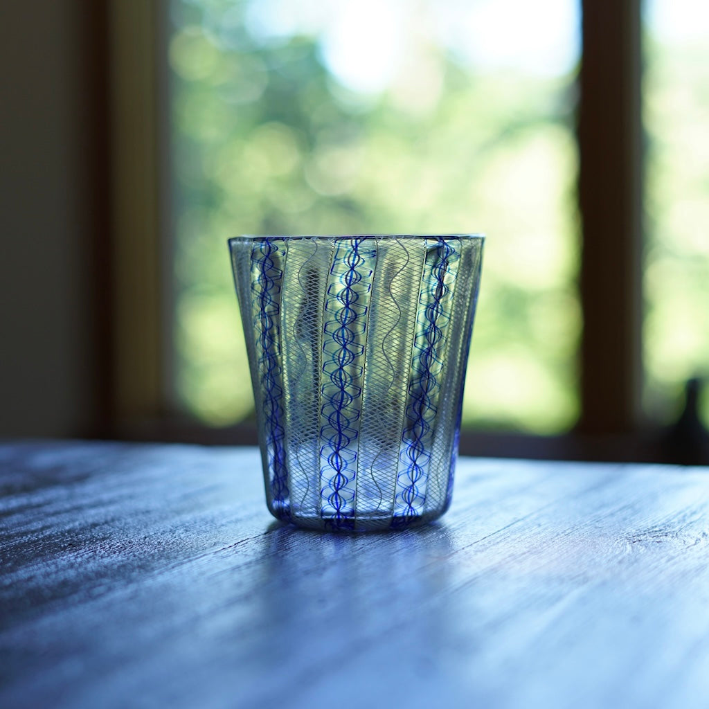 Blue Lace Glass Tumbler #U26F