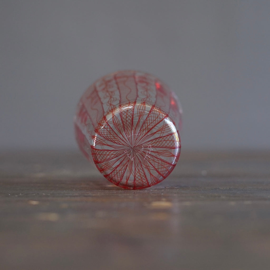 Red Lace Glass Tumbler #U26H