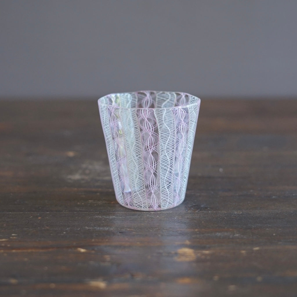 Pink Lace Glass Tumbler #U26J