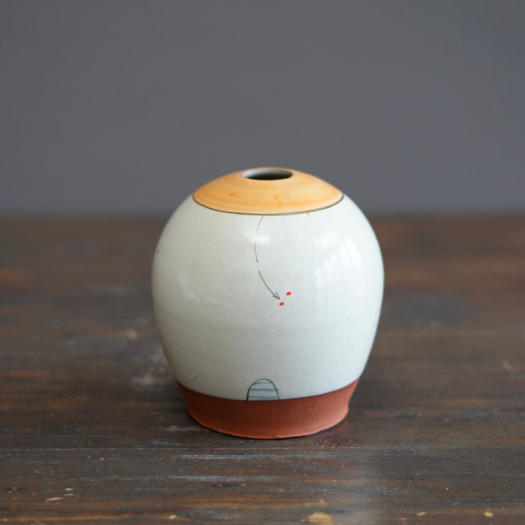 "Schematics" Globe Flower Vase #BB89A