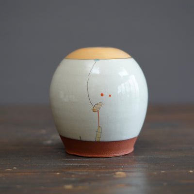 "Schematics" Globe Flower Vase #BB89C