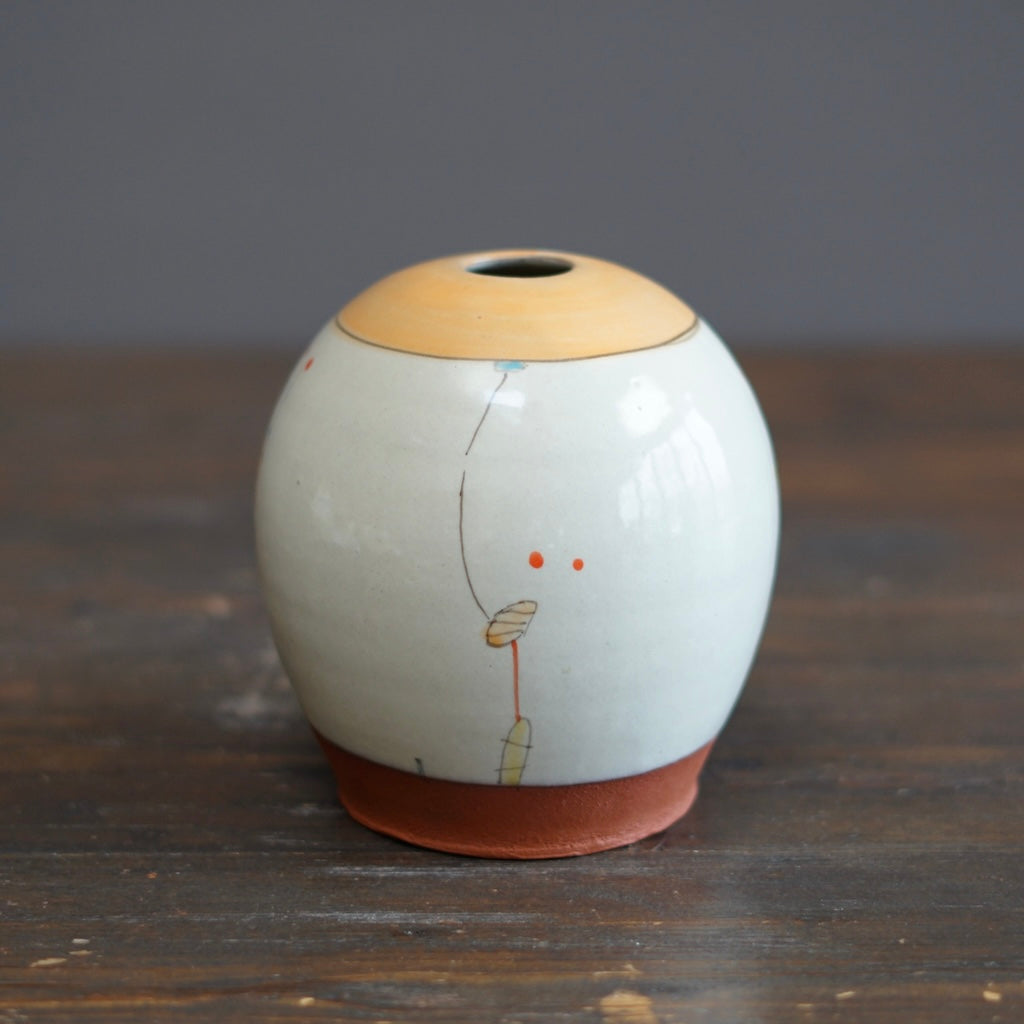 "Schematics" Globe Flower Vase #BB89C