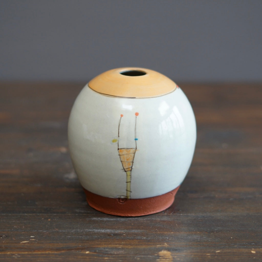 "Schematics" Globe Flower Vase #BB89C