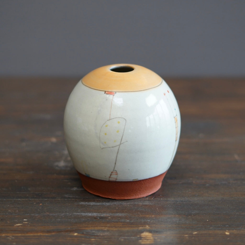 "Schematics" Globe Flower Vase #BB89C