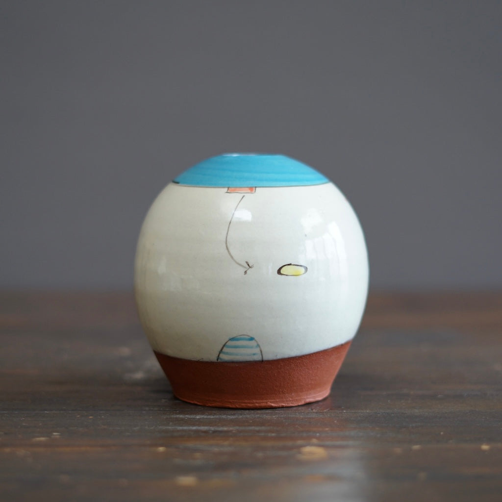 "Schematics" Globe Flower Vase #BB89D