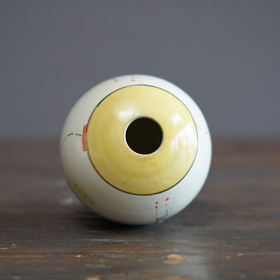 "Schematics" Globe Flower Vase #BB21