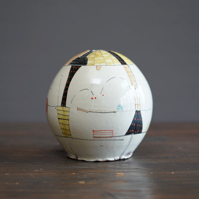 "Schematics" Large Globe Flower Vase #BB58