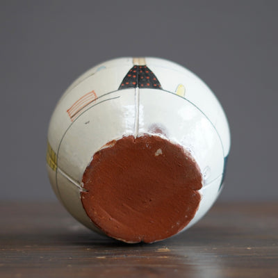 "Schematics" Large Globe Flower Vase #BB58