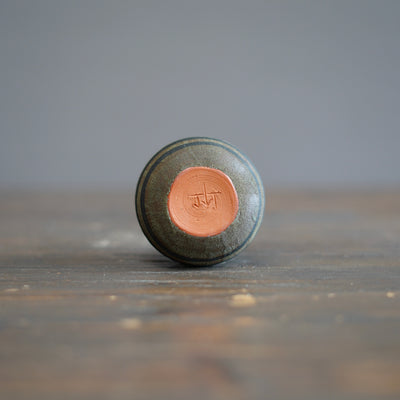 Brown Stripes / Orange Mini Dino Vase #JT426D