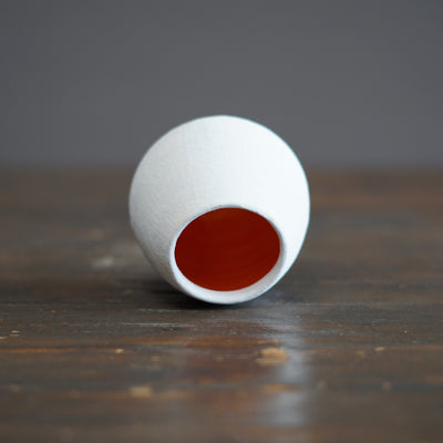 White / Orange Extra Small Dino Vase #JT425B