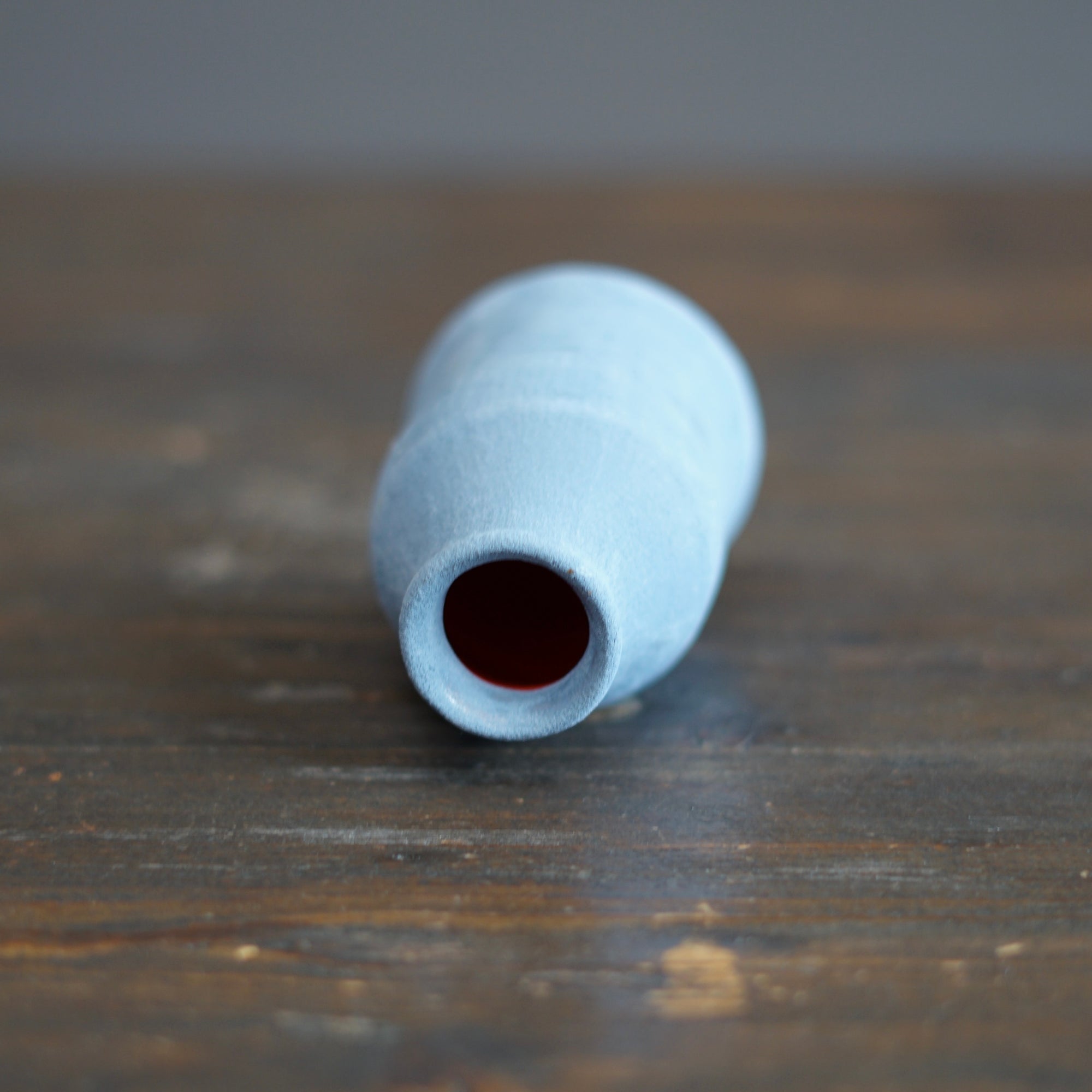 Silver Gray / Red Mini Bottle Vase #JT427A