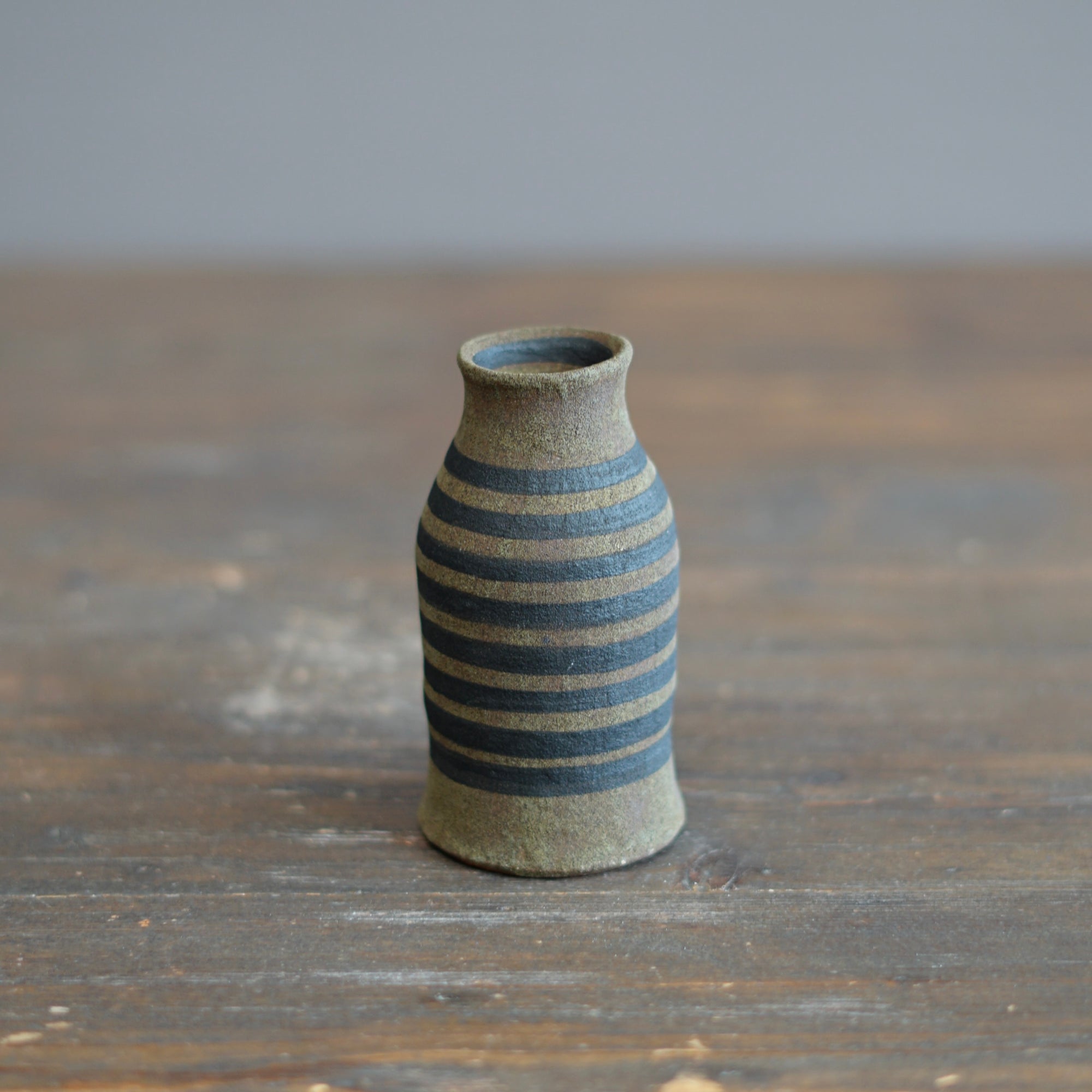 Brown Stripes / Orange Mini Bottle Vase #JT427F