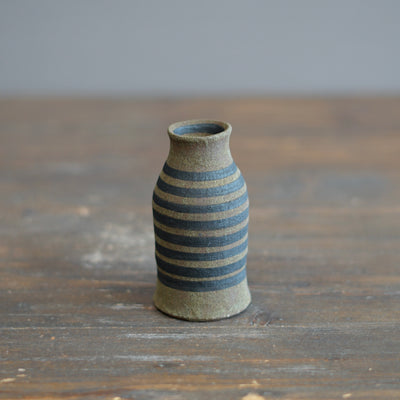 Brown Stripes / Orange Mini Bottle Vase #JT427F