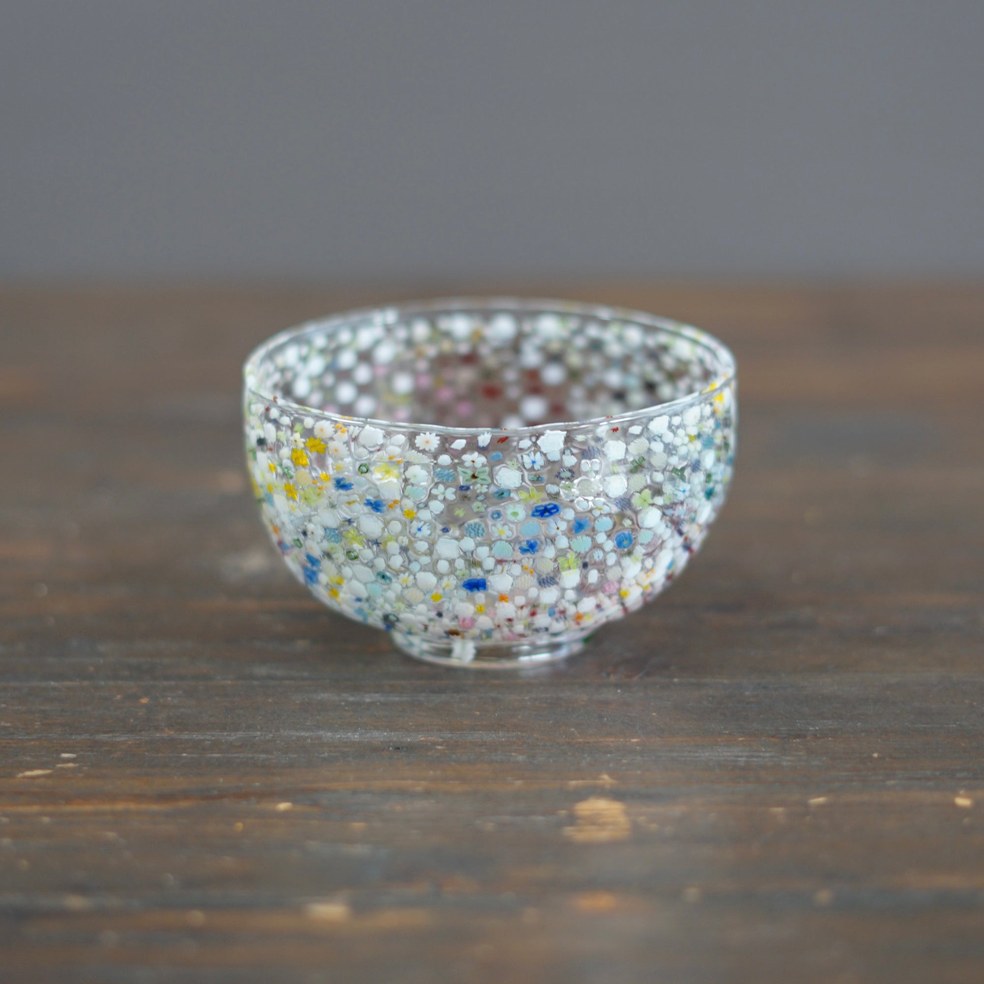 Flower Garden Murrini Tea Ceremony Bowl #F2