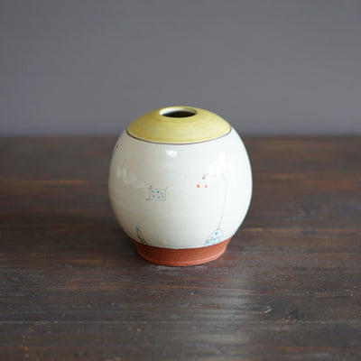 "Schematics" Globe Form Vase #BC58