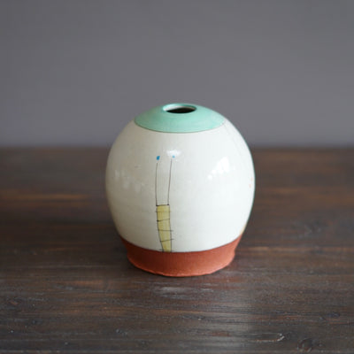 "Schematics" Globe Form Vase #BC57C