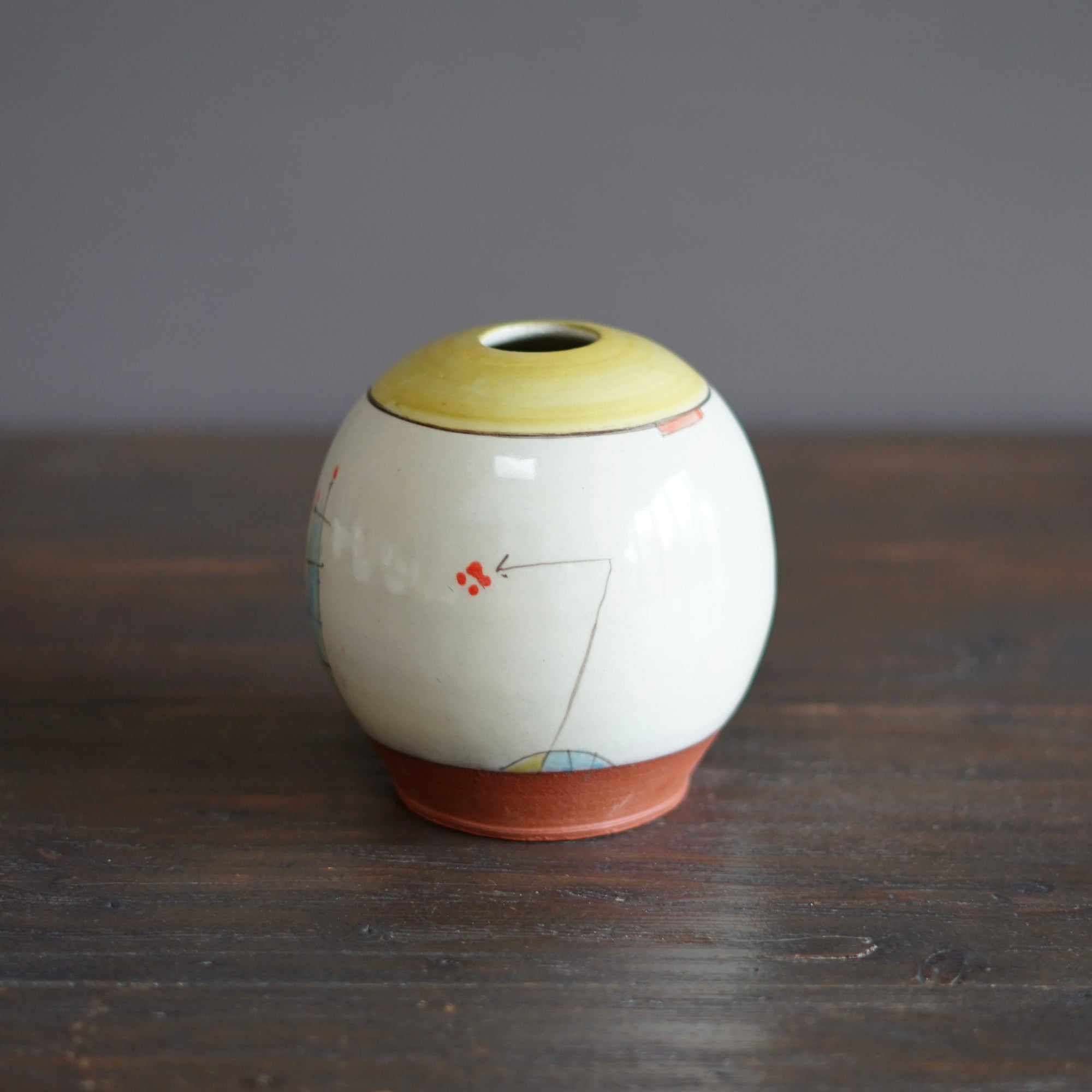 "Schematics" Globe Form Vase #BC58