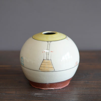"Schematics" Globe Form Vase #BC59
