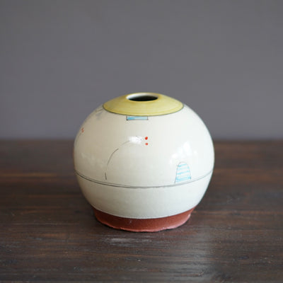 "Schematics" Globe Form Vase #BC59
