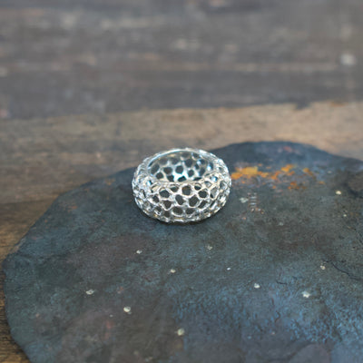 Puff Ring Carved Sterling Silver ##8115