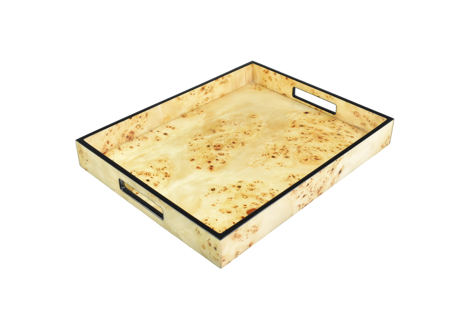 12" x 15" Small Rectangular Tray, Maple Burl