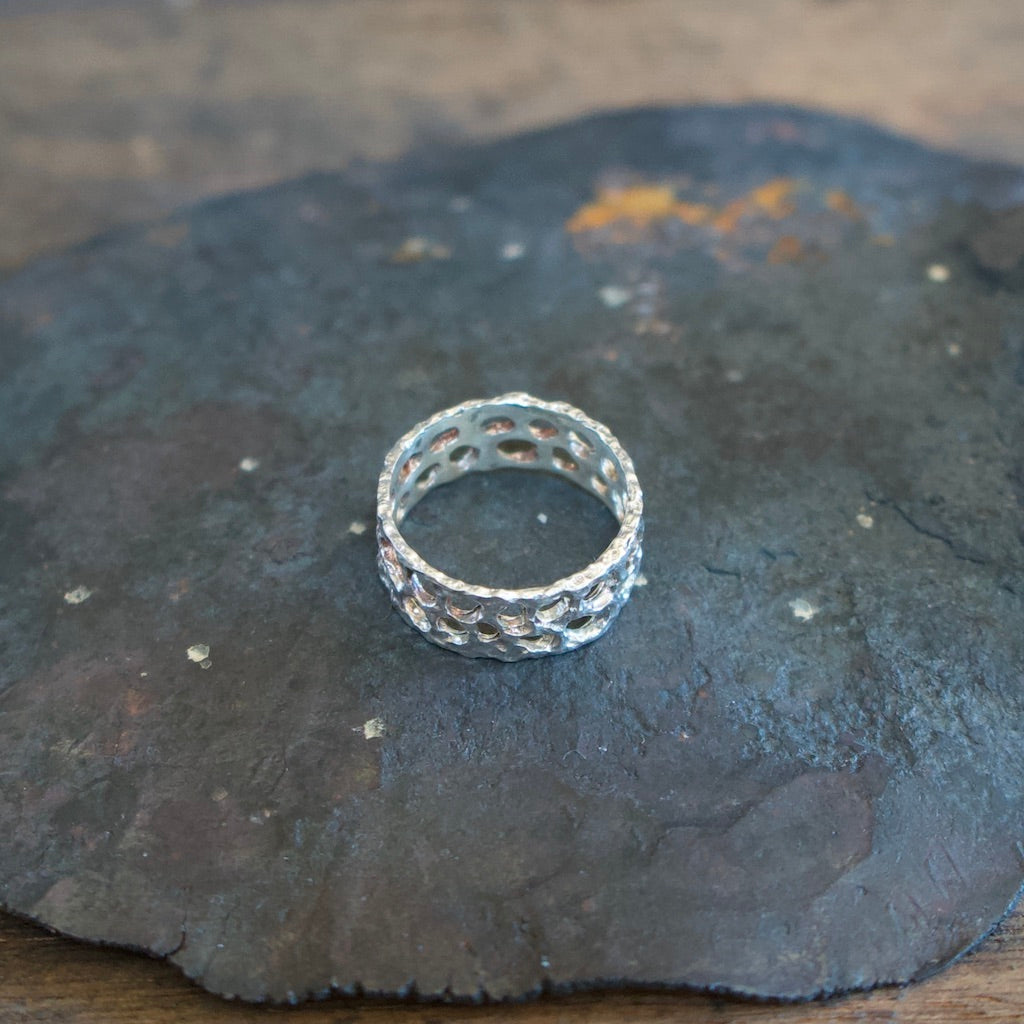 Coral Branch Ring Sterling Silver