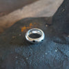 Small Smooth Puff Ring Black Stone Sterling Silver #8407B