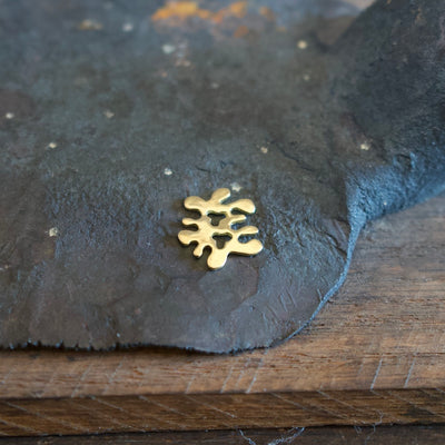 Sea Creature Pendant Head with Chain Small Two Holes 18K Gold