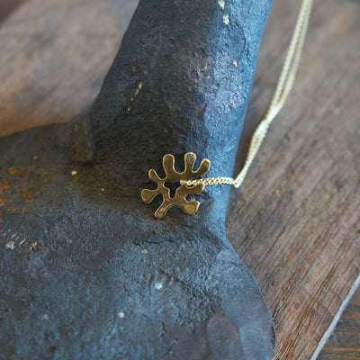 Sea Creature Pendant Head with Chain Small One Hole 18K Gold