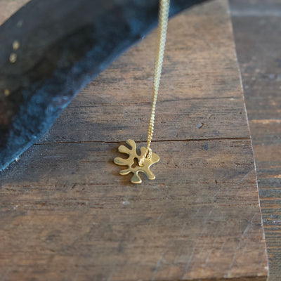 Sea Creature Pendant Head with Chain Small One Hole 18K Gold