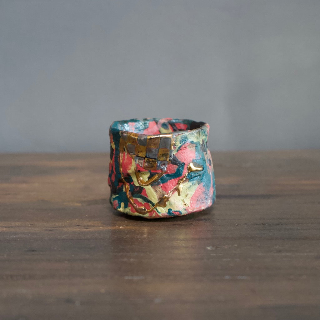 Rainbow Glaze Sake Set 1:2 #HT1