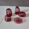 Wine Red Glass Bud Vases set of 5