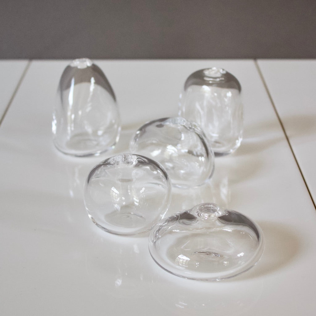 Clear Glass Bud Vases set of 5